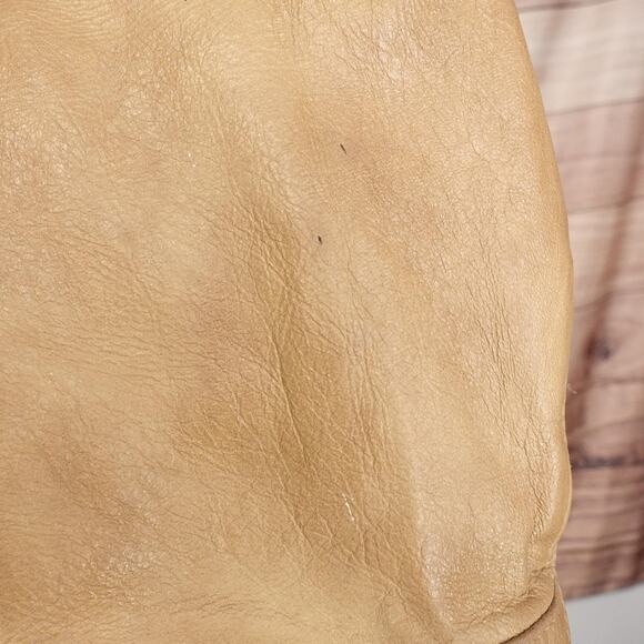 Grais Cabretta Leather Jacket Mens 44 Long Tan Glazed Aniline Car Coat Lined - Picture 7 of 12